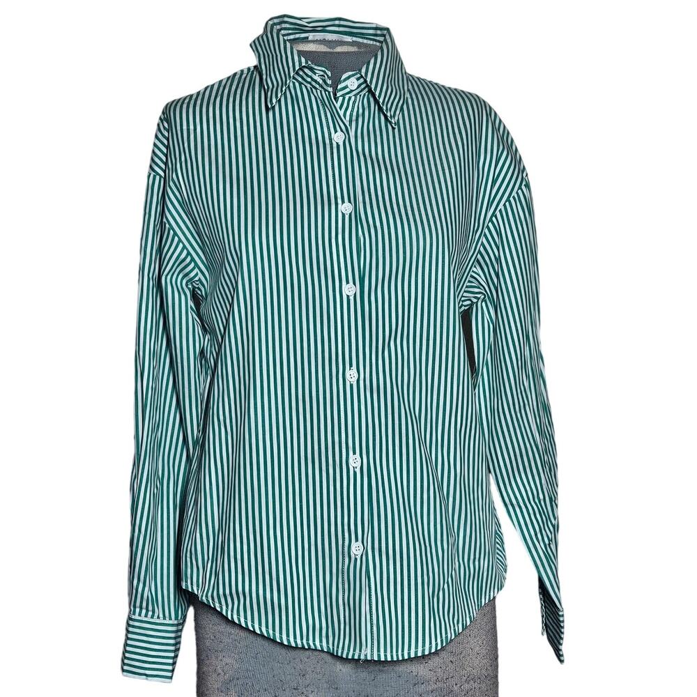 Cafe Strip Button Down Shirt Size XS New with Tag